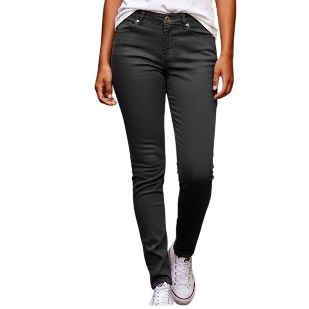CAPO Coated Denim Jeans Black Italian Slim Stretch 5-Pocket Women's Large NWT